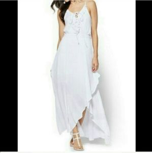 New York &,Company Ruffled Lace-up Maxi Dr…